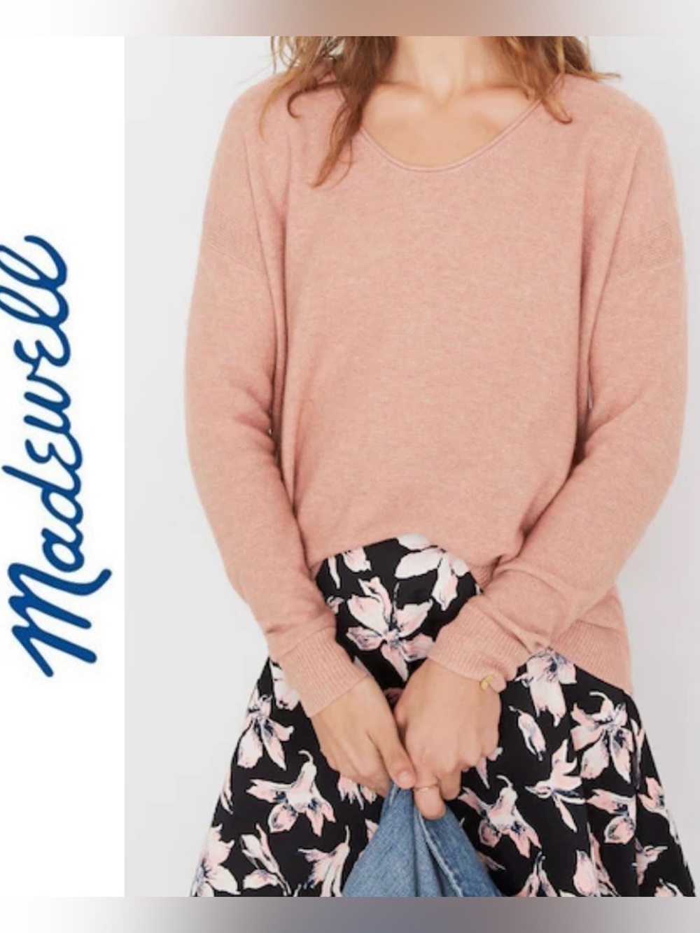 Madewell Women’s XXS Heather Rose Kimball Merino Wool/Alpaca Blend Pullover